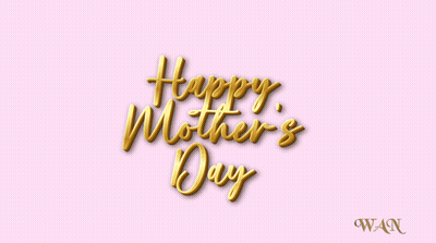 A Happy Mother 'S Day Greeting Card With Red Roses On A Pink Background GIF