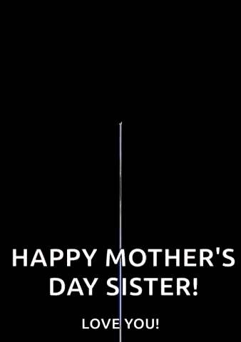 A Happy Mother 'S Day Sister Card With A Pink Flower On A Black Background . GIF