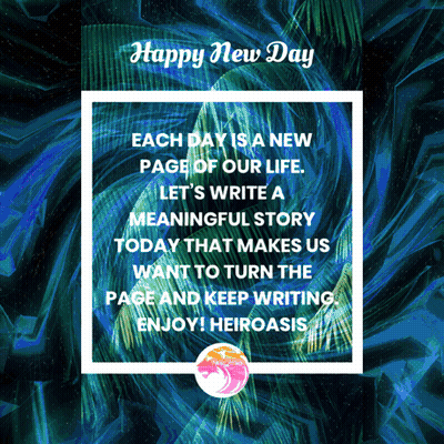 A Happy New Day Greeting Card With A Blue Background GIF