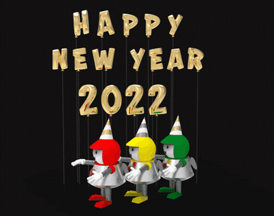 A Happy New Year 2022 Greeting Card With Balloons GIF