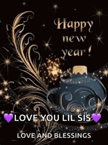 A Happy New Year Greeting Card With A Fireworks Display GIF