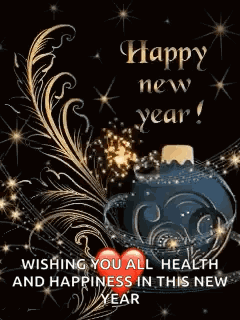 A Happy New Year Wishing You All Health And Happiness In This New Year Card GIF