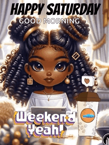 A Happy Saturday Good Morning Weekend Yeah Cartoon GIF