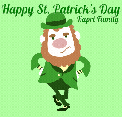 A Happy St. Patrick 'S Day Kapri Family Card With A Leprechaun GIF