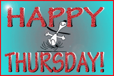 A Happy Thursday Greeting Card With Snoopy And The Words Happy Thursday GIF