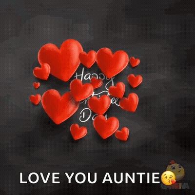 A Happy Valentine 'S Day Card With Red Hearts GIF