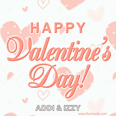 A Happy Valentine 'S Day Greeting Card With Pink Hearts GIF