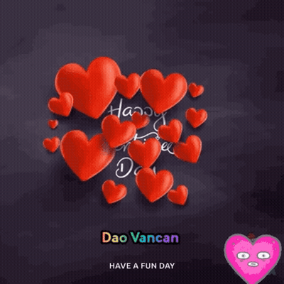A Happy Valentine 'S Day Greeting With Red Hearts GIF