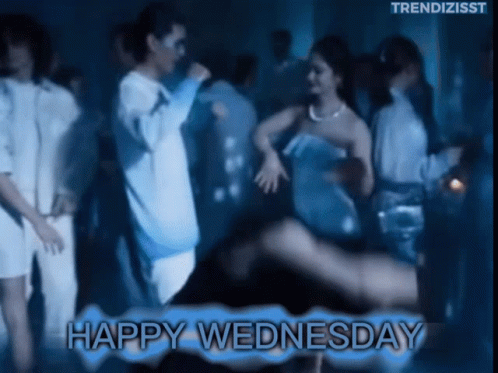 A Happy Wednesday Greeting With People Dancing GIF