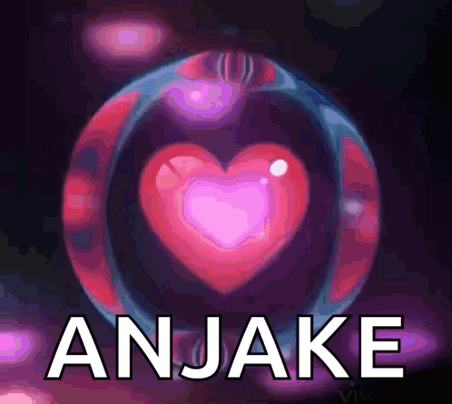 A Heart In A Bubble With The Name Anjake GIF