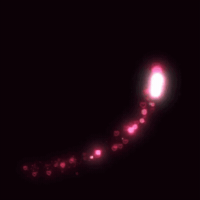 A Heart Made Of Pink Lights And Hearts On A Dark Background GIF