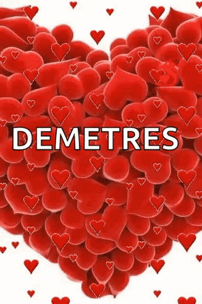 A Heart Made Of Red Hearts With The Name Demetres Written On It . GIF