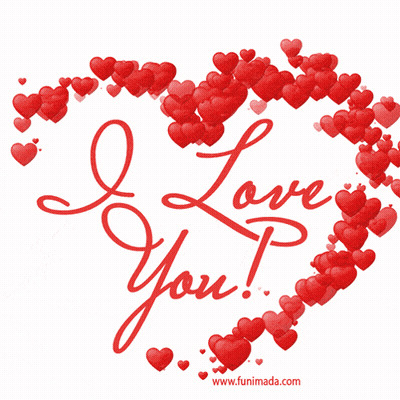 A Heart Made Of Red Hearts With The Words " I Love You " On It GIF