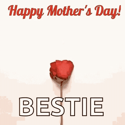 A Heart Made Of Rose Petals With The Words Happy Mother 'S Day Bestie GIF