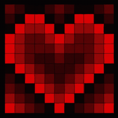A Heart Made Out Of Red Squares With A Black Background GIF