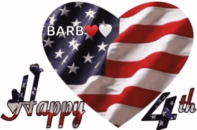 A Heart Shaped American Flag With The Words Happy 4Th GIF