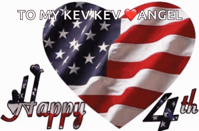 A Heart Shaped American Flag With The Words Happy 4Th GIF