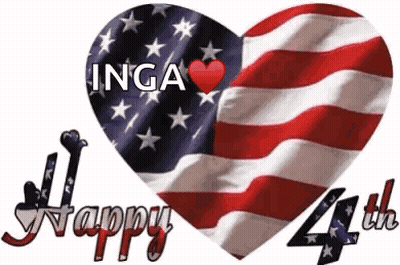 A Heart Shaped American Flag With The Words Inga Happy 4Th On It GIF
