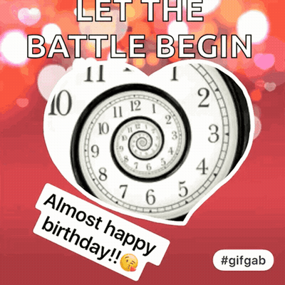 A Heart Shaped Clock Says Let The Battle Begin GIF