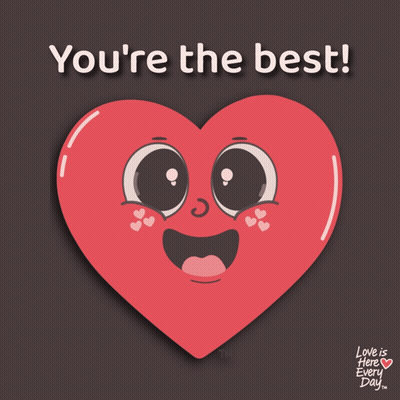 A Heart With A Face And The Words " You 'Re The Best " Below It GIF