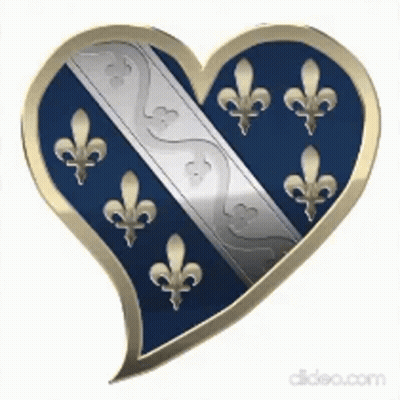 A Heart With Fleur De Lis Emblems On It GIF
