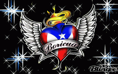A Heart With The Word Boricua On It GIF