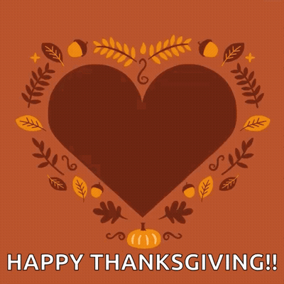 A Heart With The Words Thankful For You Surrounded By Leaves And Pumpkins GIF
