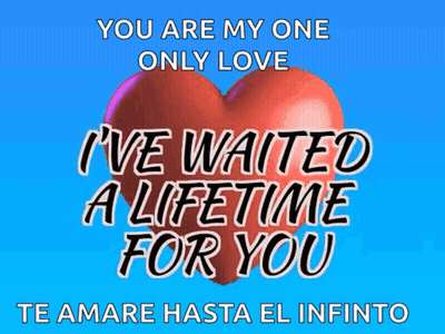 A Heart With The Words " You Are My One Only Love I 'Ve Waited A Lifetime For You " On It GIF