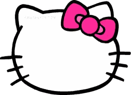 A Hello Kitty Head With A Pink Bow On It Sticker