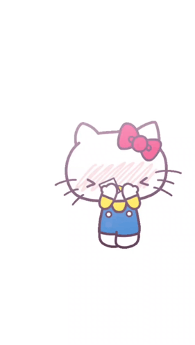 Hello Kitty Holding Love You Sign GIF
