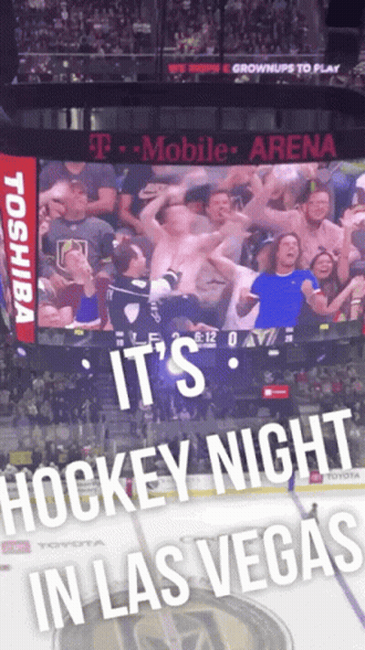 A Hockey Game Being Played In Las Vegas GIF