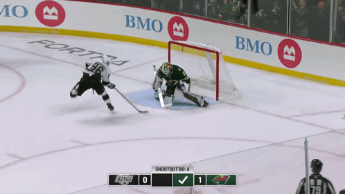 A Hockey Game Between The Kings And The Wild With A Score Of 0 To 1 GIF