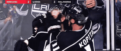 A Hockey Game Between The La Kings And The Hurricanes Is Underway GIF