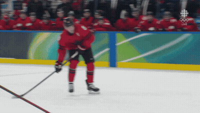 A Hockey Game Is Being Broadcast Live On The Cbc Network GIF