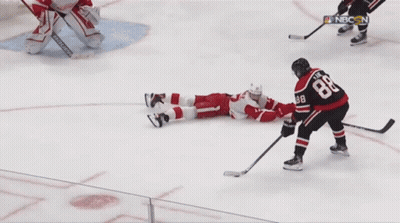 A Hockey Game Is Being Broadcasted On Nbc GIF
