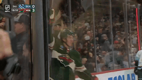 A Hockey Game Is Being Played Between The Seahawks And The Wild GIF