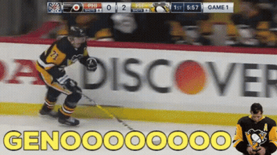 A Hockey Game Is Being Played In Front Of A Discover Ad GIF