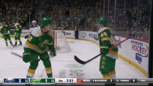 A Hockey Game Is Being Played In Minnesota And The Score Is 2 To 15 GIF