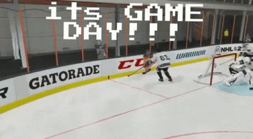 A Hockey Game Is Being Played On A Gatorade Banner GIF