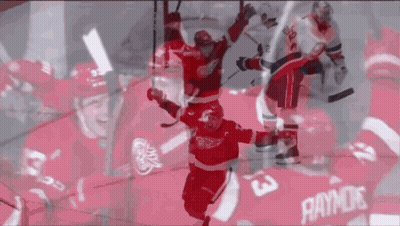 A Hockey Player In A Red Jersey With The Number 3 GIF