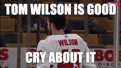 A Hockey Player In A White Jersey With The Name Wilson On It GIF