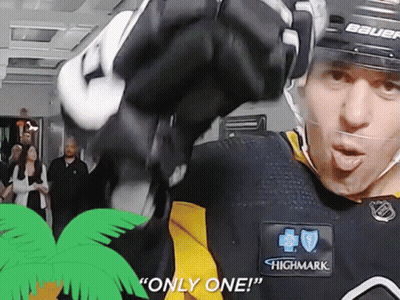 A Hockey Player Is Wearing A Highmark Patch On His Jersey GIF