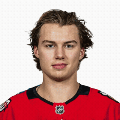 A Hockey Player Is Wearing A Red Jersey With The Nhl Logo On It GIF