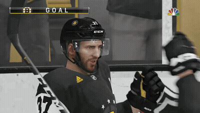 A Hockey Player Wearing A Black Ccm Helmet Stands On The Ice GIF