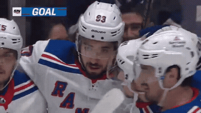 A Hockey Player Wearing A Helmet With The Number 93 GIF