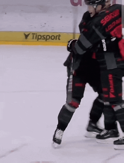 A Hockey Player Wearing A Jersey That Says Seiko On The Back GIF
