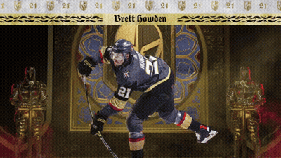A Hockey Player With The Name Brett Howden On Their Jersey GIF