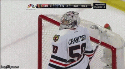 A Hockey Player With The Name Crawford On Their Jersey GIF
