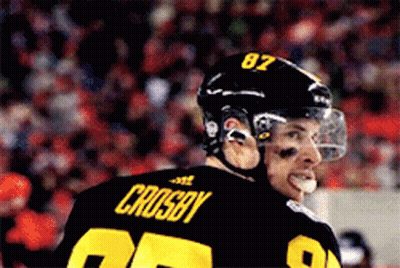 A Hockey Player With The Name Crosby On The Back GIF