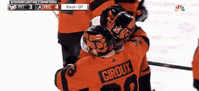 A Hockey Player With The Name Giroux On His Jersey GIF